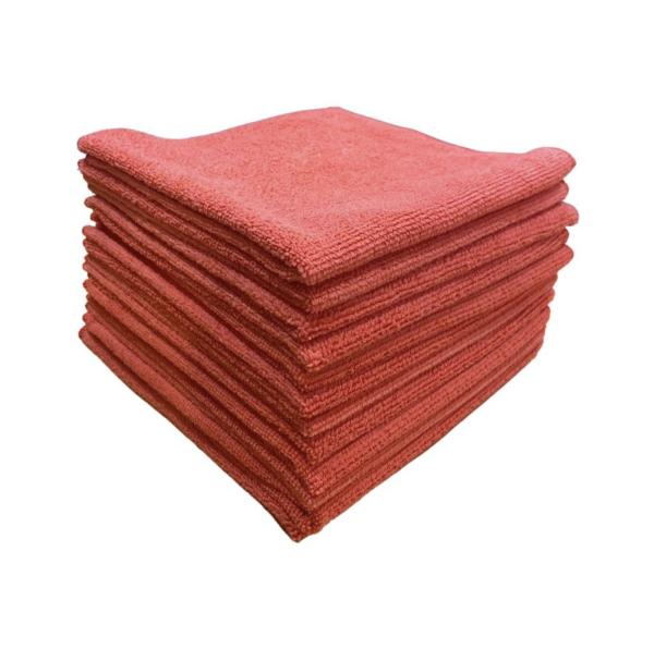 NAB MICROFIBRE CLOTHS 250GSM 40cm x 40cm - 10 pack - red or blue - Image 2