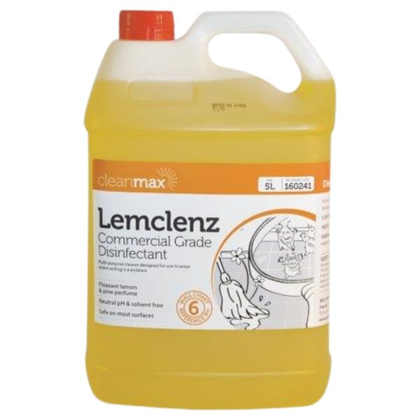 Cleanmax Disinfectant Lemclenz 5L Each 160241