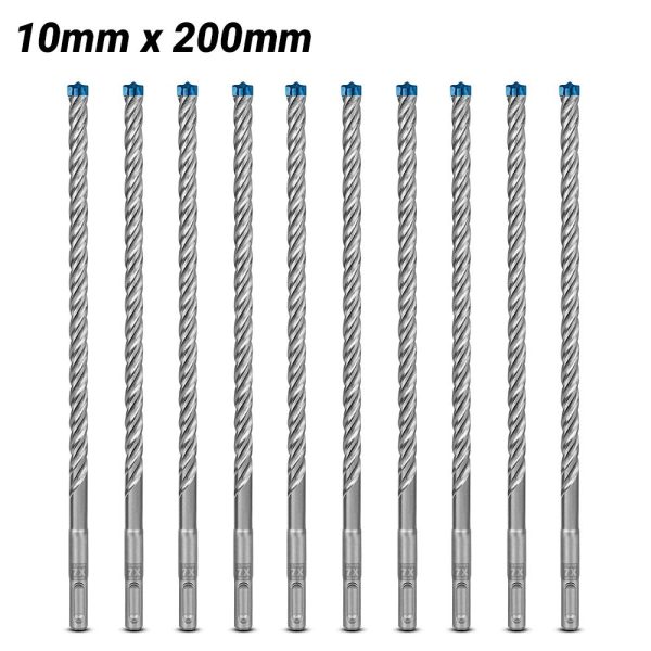 Bosch 2.608.900.172 EXPERT 10-Pack 10mm
  x  200mm x 265mm SDS Plus-7X Hammer
  Drill Bits 2.608.900.172