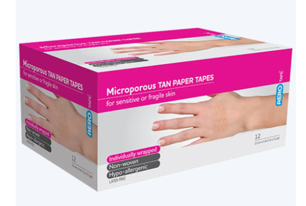 AERO HEALTHCARE AEROTAPE TAN MICROPOROUS PAPER TAPE 2.5CM X 5M (1 Roll) AP325T