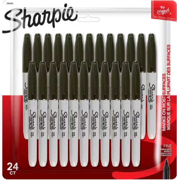 Sharpie Fine Permanent Markers Black 24 Pack D-4236
