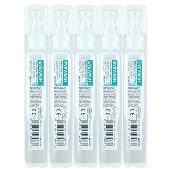 AEROWASH SODIUM CHLORIDE EYEWASH AMPULES 30ML - QTY 5