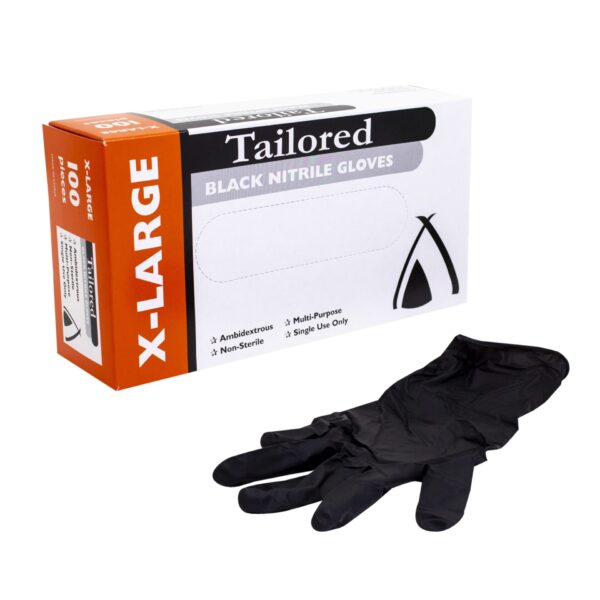BLACK NITRILE GLOVES XL GLNBXL-BOX OF 10