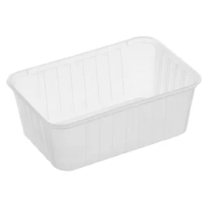 Ribbed Rectangle PP Plastic Clear Container