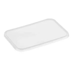 Ribbed Rectangle PP Plastic Clear Container Lid 500ml and 1000ml