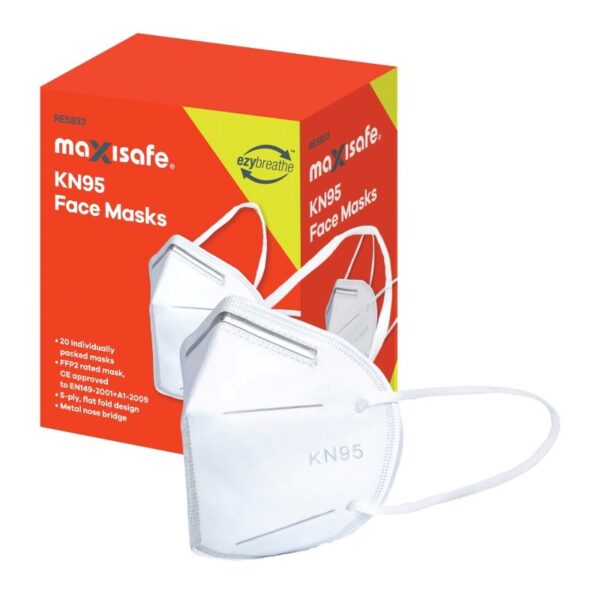 N95 FLATFOLD MASK WITH EARLOOP - 20 PACK RES833-M