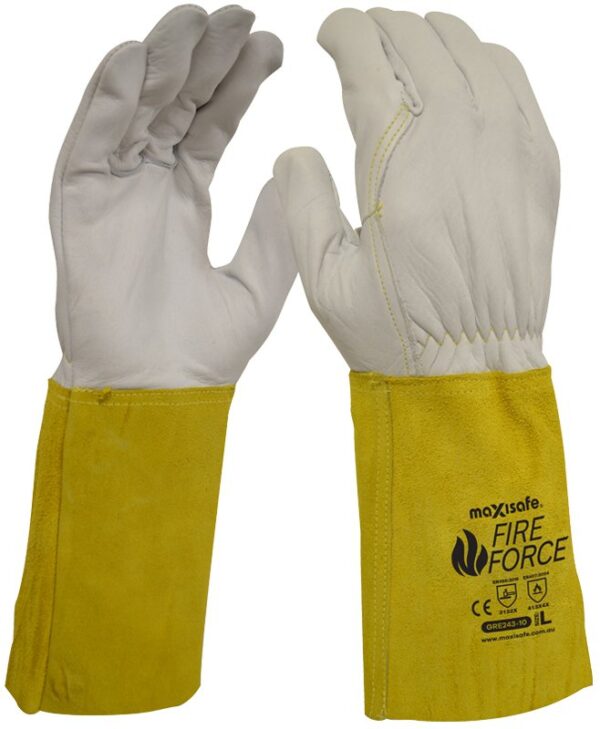 MAXISAFE FIREFORCE EXTENDED CUFF RIGGER GLOVE - KEVLAR STITCHED - LARGE GRE243-10