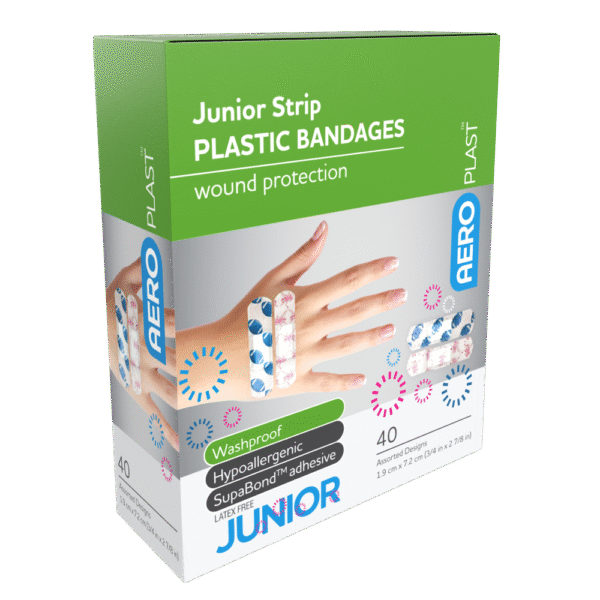 AEROPLAST PLASTIC JUNIOR STRIP 7.2 X 1.9CM BOX/40 APC040