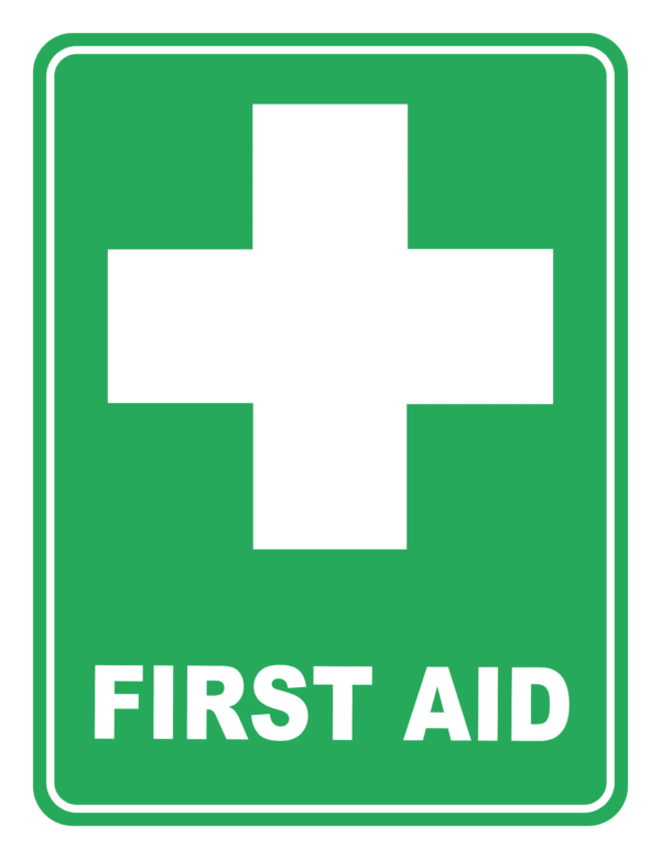 OFF-WALL POLY FIRST AID SIGN 22.5 X 22.5CM
