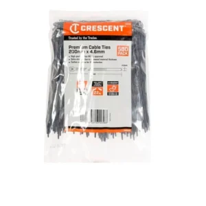BLACK CABLE TIES 450MM 100PK